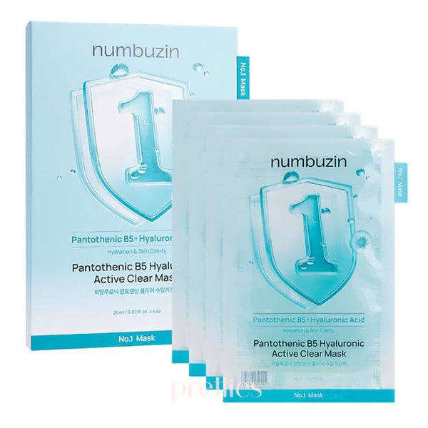 No.1 Pantothenic B5 Hyaluronic Active Clear Mask (4 Masks)