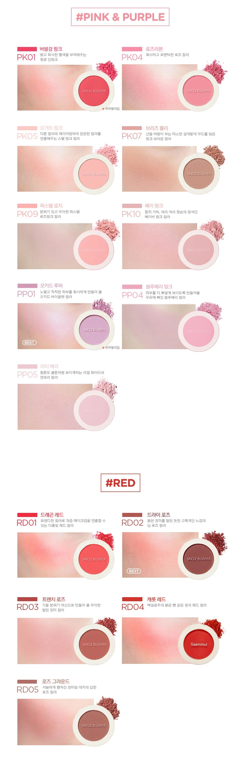 Saemmul Single Blusher 5g CR01 Naked Peach (Broken Lid)