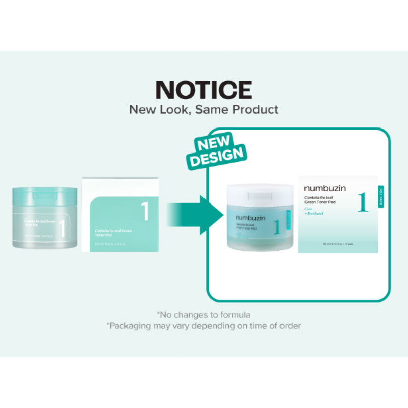 No.1 Centella Re-leaf Green Toner Pad 190ml (70 Pads)