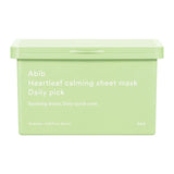 Buy Abib Heartleaf Calming Sheet Mask Daily Pick (30 Sheets) at Lila Beauty - Korean and Japanese Beauty Skincare and Makeup Cosmetics