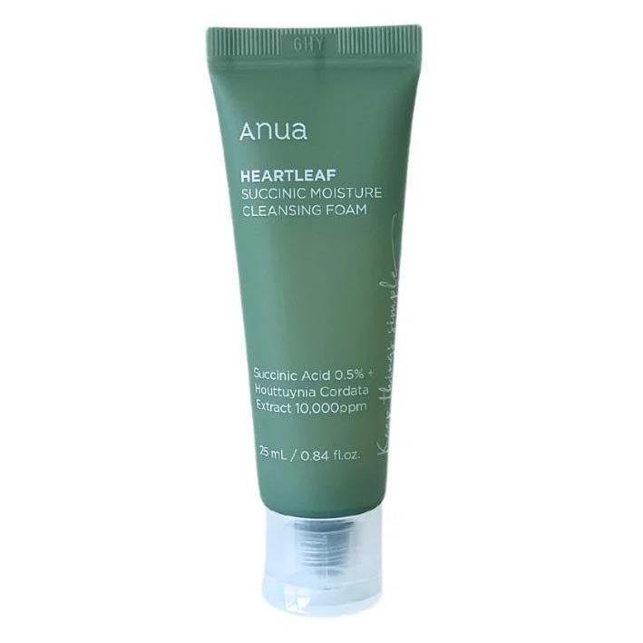 Buy Anua Heartleaf Succinic Moisture Cleansing Foam Mini 25ml at Lila Beauty - Korean and Japanese Beauty Skincare and Makeup Cosmetics
