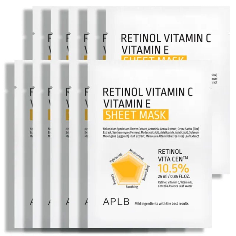 Buy APLB Retinol Vitamin C Vitamin E Sheet Mask 25ml at Lila Beauty - Korean and Japanese Beauty Skincare and Makeup Cosmetics