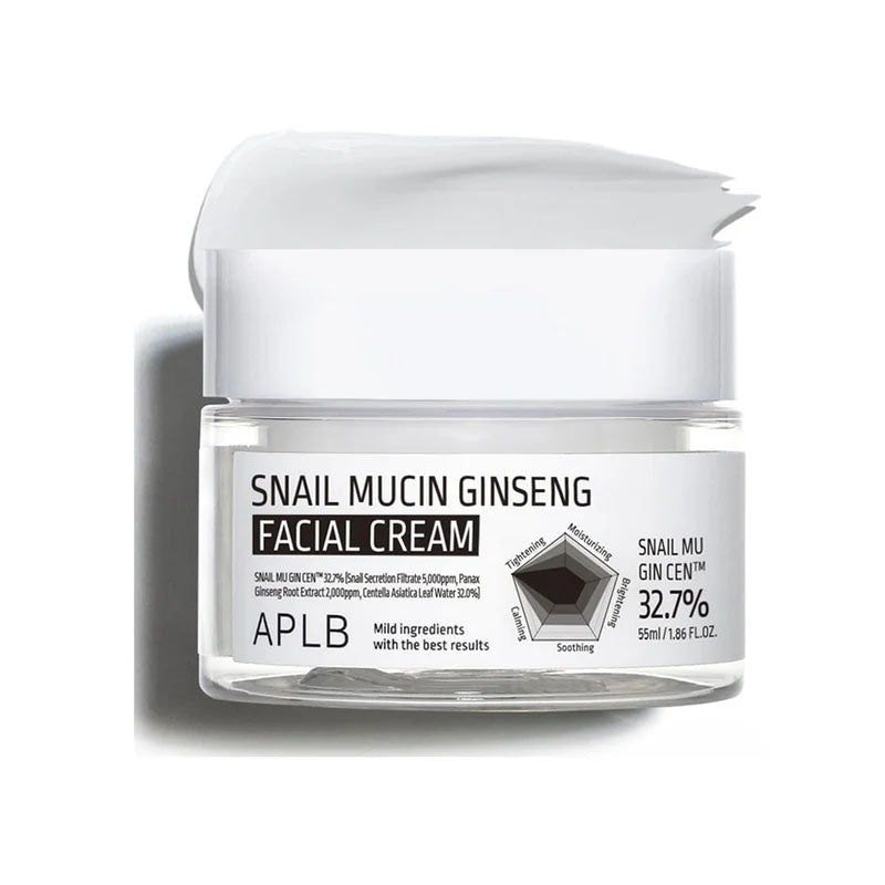 Buy APLB Snail Mucin Ginseng Facial Cream 55ml at Lila Beauty - Korean and Japanese Beauty Skincare and Makeup Cosmetics