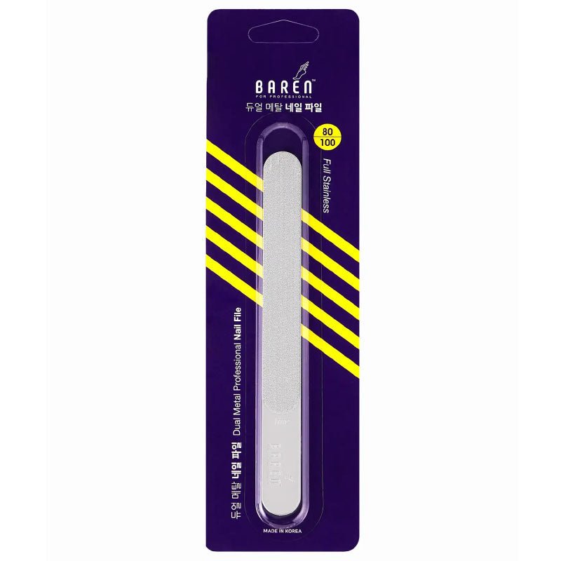 Buy Baren Double Sided Stainless Steel Nail File for Gel Nails at Lila Beauty - Korean and Japanese Beauty Skincare and Makeup Cosmetics