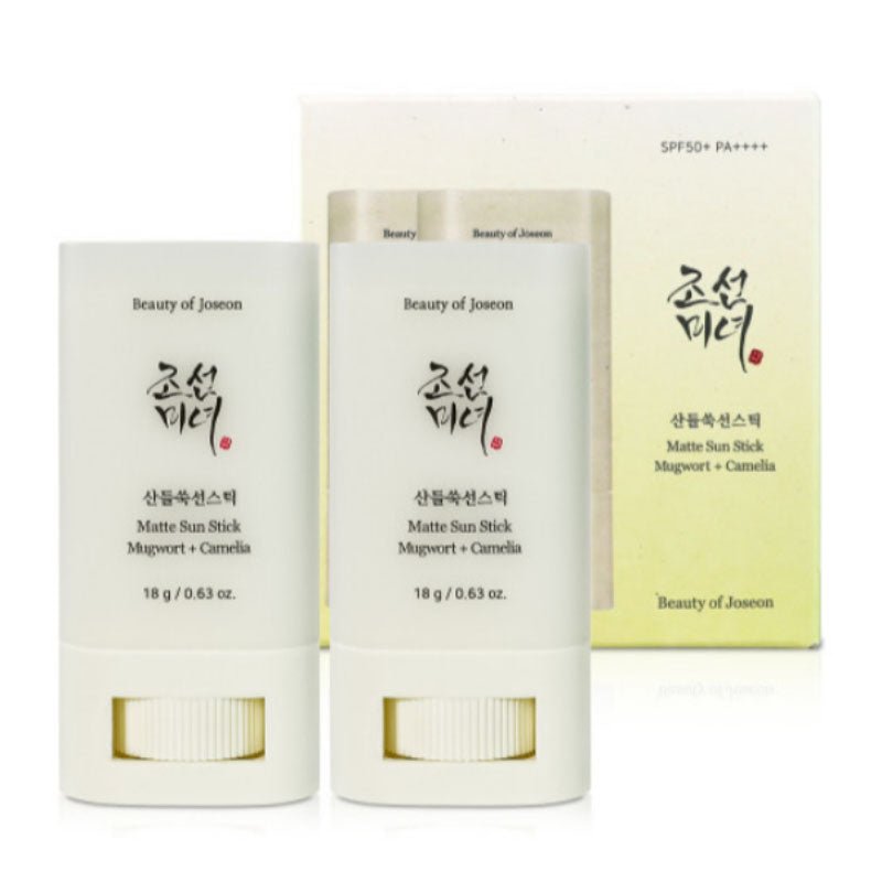 Buy Beauty of Joseon Matte Sun Stick: Mugwort + Camelia Set (18g * 2 Pack) at Lila Beauty - Korean and Japanese Beauty Skincare and Makeup Cosmetics