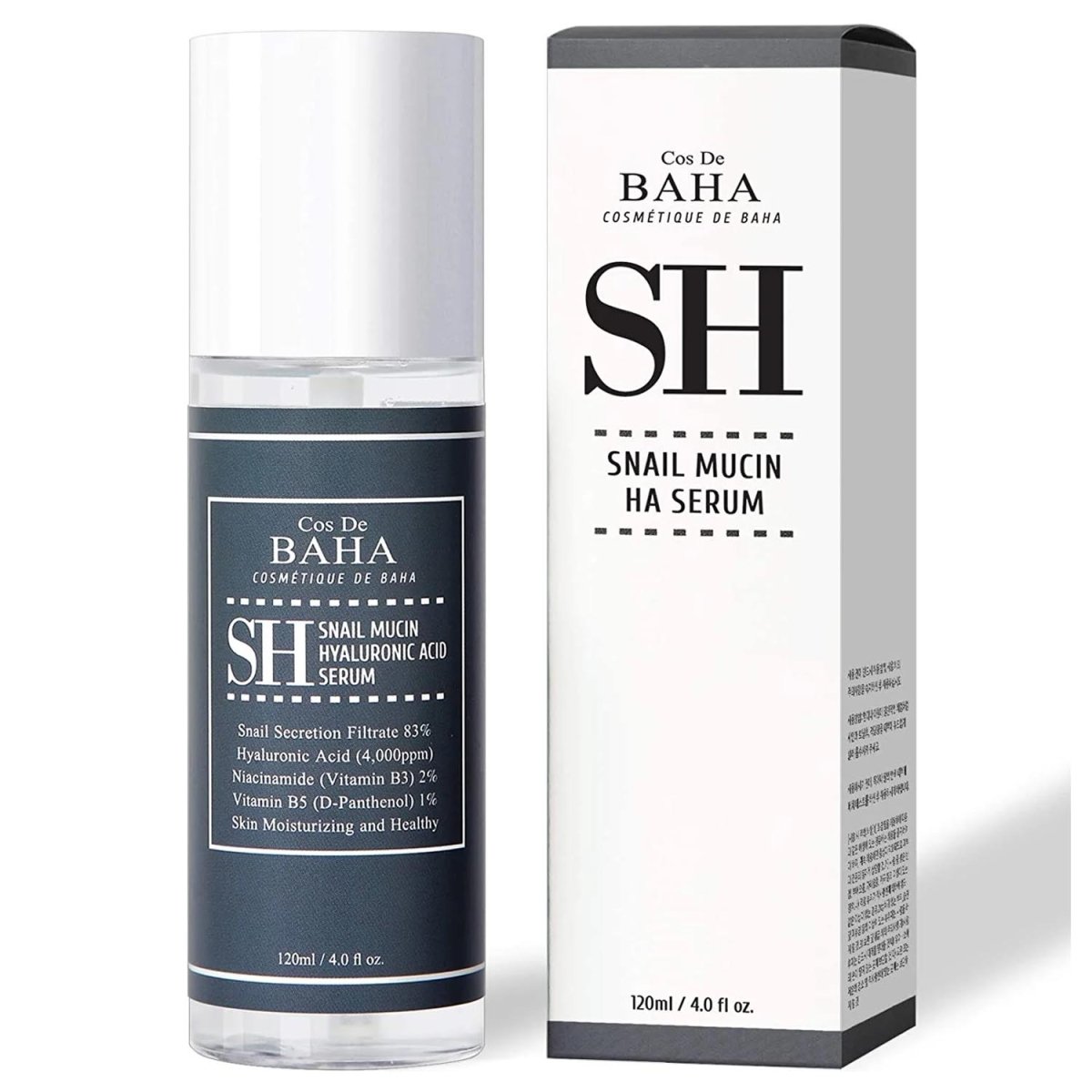Buy Cos De BAHA SH Snail Mucin Hyaluronic Acid Serum 120ml at Lila Beauty - Korean and Japanese Beauty Skincare and Makeup Cosmetics