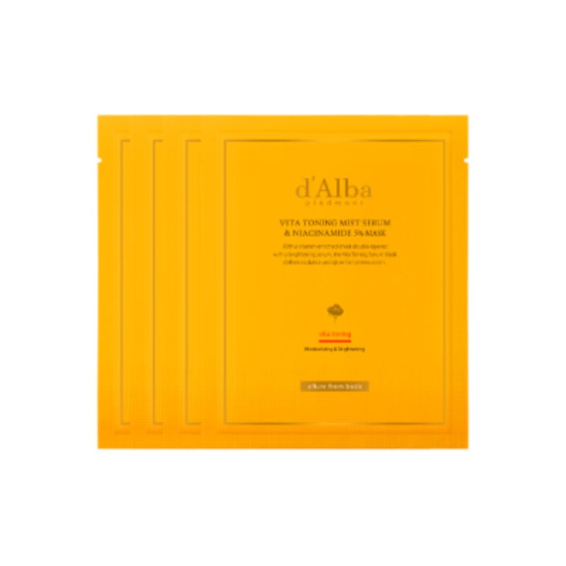 Buy d'Alba Vita Toning Mist Serum & Niacinamide 5% Mask 28g at Lila Beauty - Korean and Japanese Beauty Skincare and Makeup Cosmetics