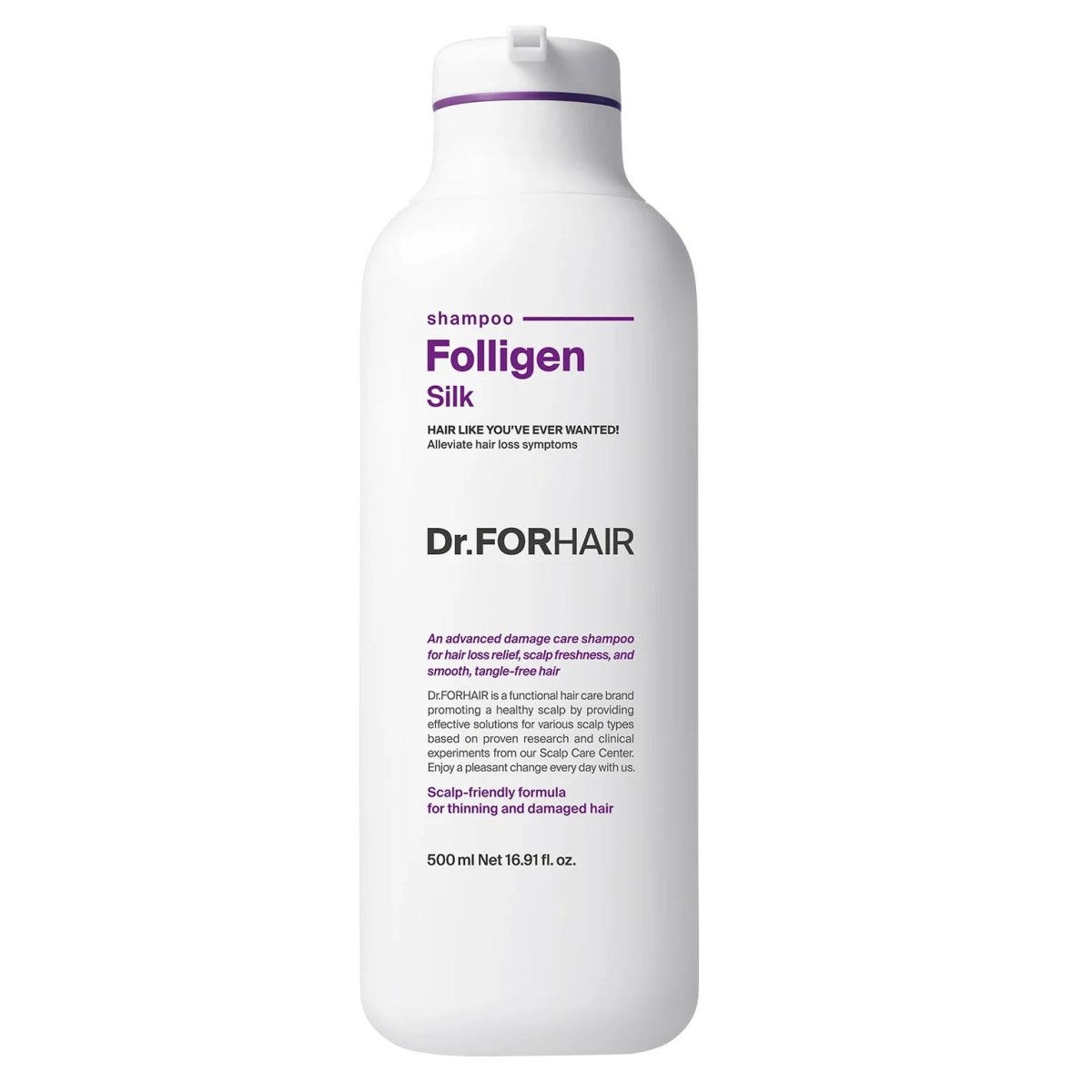 Buy Dr.For Hair Folligen Silk Shampoo 500ml at Lila Beauty - Korean and Japanese Beauty Skincare and Makeup Cosmetics