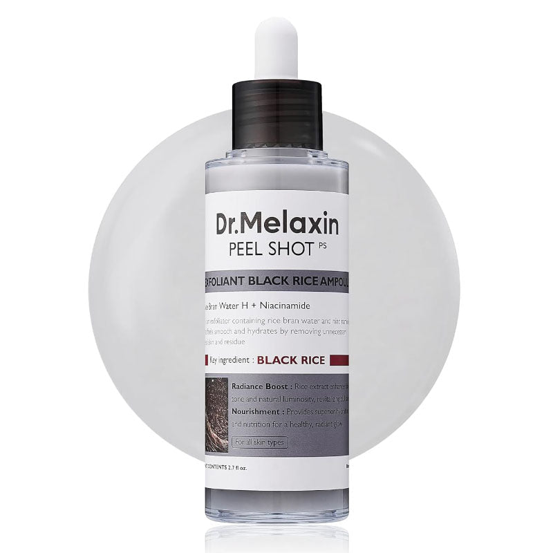 Buy Dr.Melaxin Peel Shot Exfoliating Black Rice Ampoule 80ml at Lila Beauty - Korean and Japanese Beauty Skincare and Makeup Cosmetics