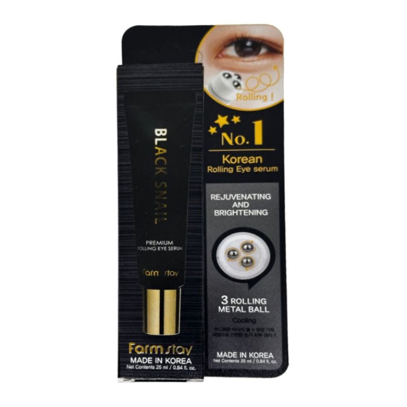 Buy Farmstay Black Snail Premium Rolling Eye Serum 25ml at Lila Beauty - Korean and Japanese Beauty Skincare and Makeup Cosmetics