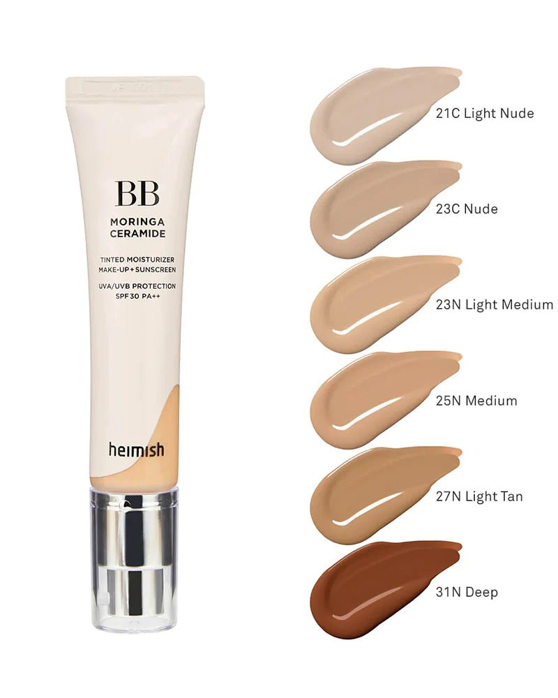 Buy Heimish Moringa Ceramide BB Cream 30g (29 Dark Olive) (Short Expiry 16/08/2026) at Lila Beauty - Korean and Japanese Beauty Skincare and Makeup Cosmetics