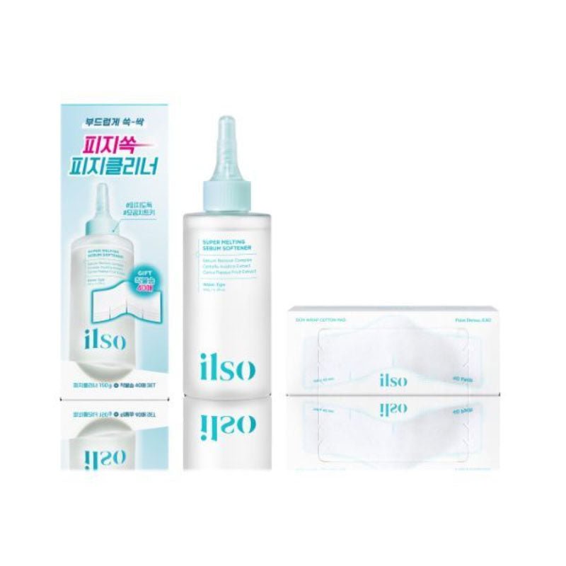 Buy Ilso Super Melting Sebum Softener (150ml) & Skin Wrap Cotton Pad Set (40 pcs) at Lila Beauty - Korean and Japanese Beauty Skincare and Makeup Cosmetics