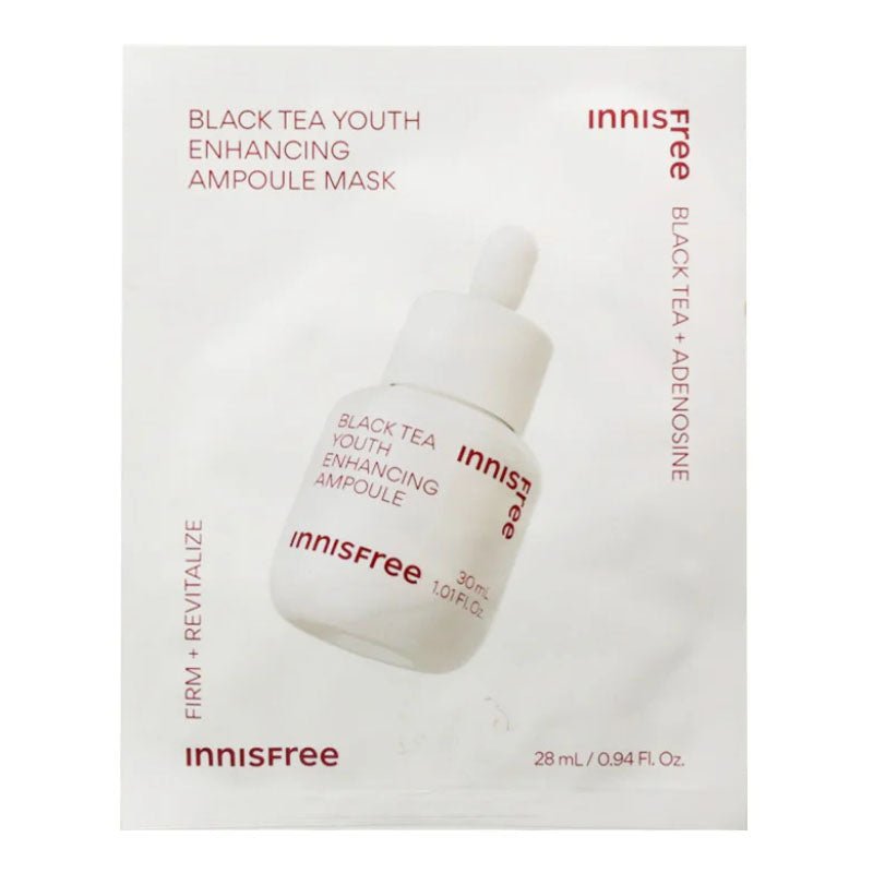 Buy Innisfree Black Tea Youth Enhancing Ampoule Mask 28ml at Lila Beauty - Korean and Japanese Beauty Skincare and Makeup Cosmetics