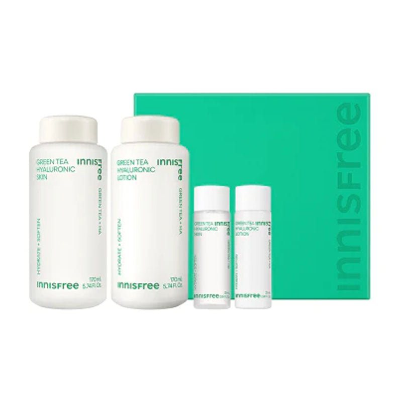 Buy Innisfree Green Tea Hyaluronic Skin Care Set at Lila Beauty - Korean and Japanese Beauty Skincare and Makeup Cosmetics