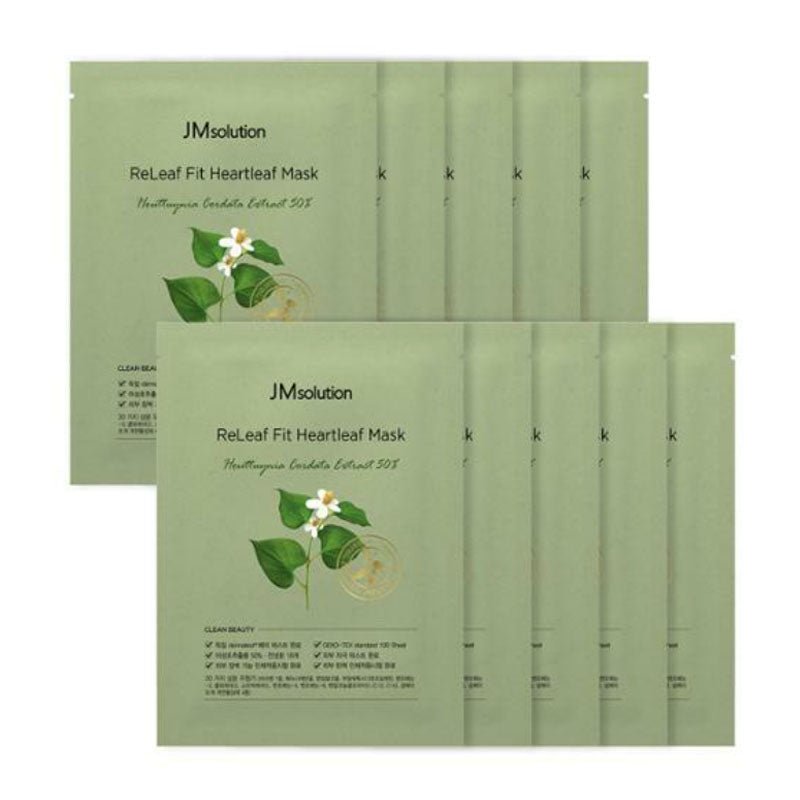 Buy JMsolution Releaf Fit Heartleaf Mask (10 Sheets) (Short Expiry 26/12/2026) at Lila Beauty - Korean and Japanese Beauty Skincare and Makeup Cosmetics