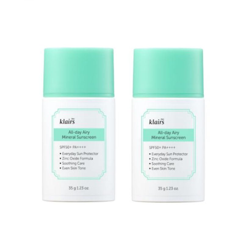 Buy Klairs All-day Airy Mineral Sunscreen Special Set 35g x2 at Lila Beauty - Korean and Japanese Beauty Skincare and Makeup Cosmetics