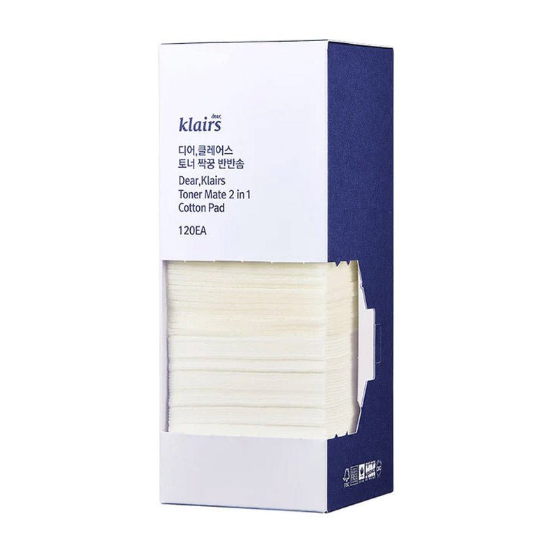 Buy Klairs Toner Mate 2 in 1 Cotton Pad (120ea) at Lila Beauty - Korean and Japanese Beauty Skincare and Makeup Cosmetics