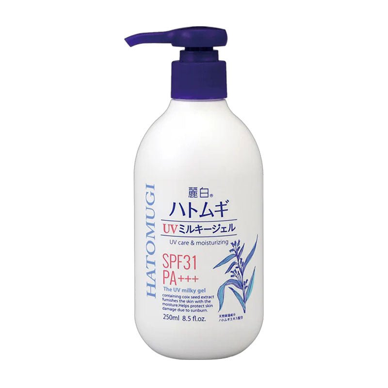 Buy Kumano Hatomugi Reihaku The UV Milky Gel UV Care & Moisturizing 250ml at Lila Beauty - Korean and Japanese Beauty Skincare and Makeup Cosmetics