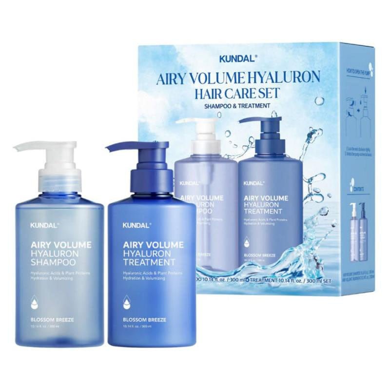 Buy Kundal Airy Volume Hyaluron Hair Care Set - Shampoo + Treatment 300ml (Blossom Breeze) at Lila Beauty - Korean and Japanese Beauty Skincare and Makeup Cosmetics