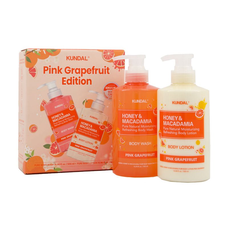 Buy Kundal Pink Grapefruit Edition - Honey & Macadamia Body Wash + Lotion Set 500ml at Lila Beauty - Korean and Japanese Beauty Skincare and Makeup Cosmetics