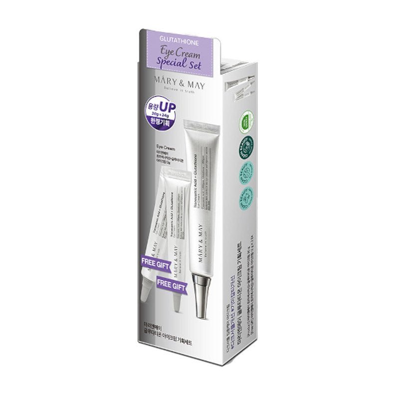 Buy Mary & May Glutathione Eye Cream Special Set (Eye Cream 30g + 2 Eye Cream 12g) at Lila Beauty - Korean and Japanese Beauty Skincare and Makeup Cosmetics