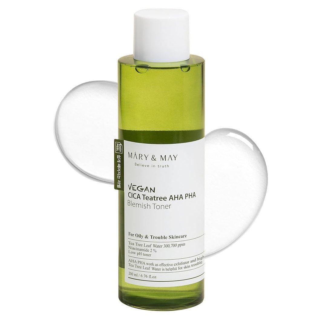 Buy Mary & May Vegan CICA Tea Tree AHA PHA Blemish Toner 200ml at Lila Beauty - Korean and Japanese Beauty Skincare and Makeup Cosmetics