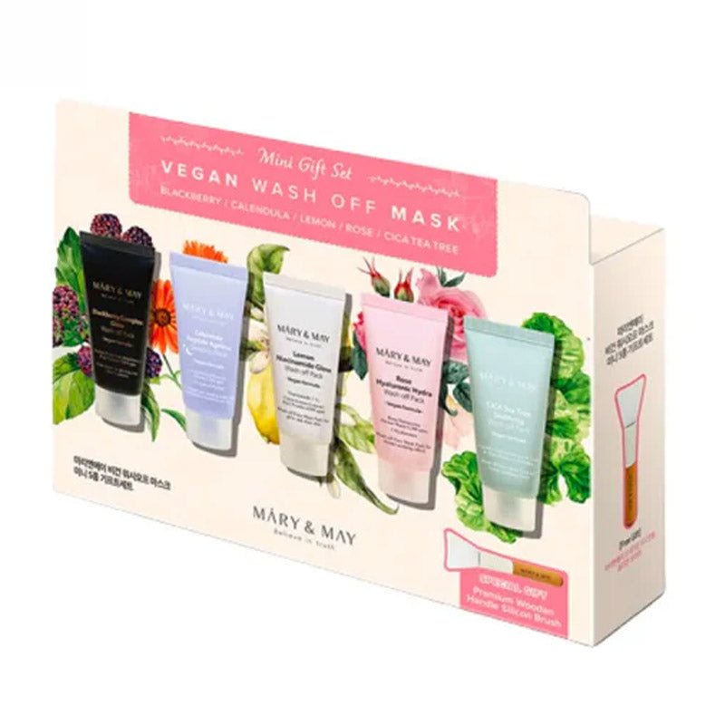 Buy Mary & May Vegan Wash off Mask Mini Gift Set (5pcs) at Lila Beauty - Korean and Japanese Beauty Skincare and Makeup Cosmetics