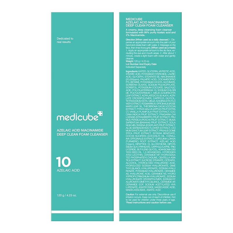 Buy Medicube Azelaic Acid Niacinamide Deep Clean Foam Cleanser 120g (Damaged Box) at Lila Beauty - Korean and Japanese Beauty Skincare and Makeup Cosmetics