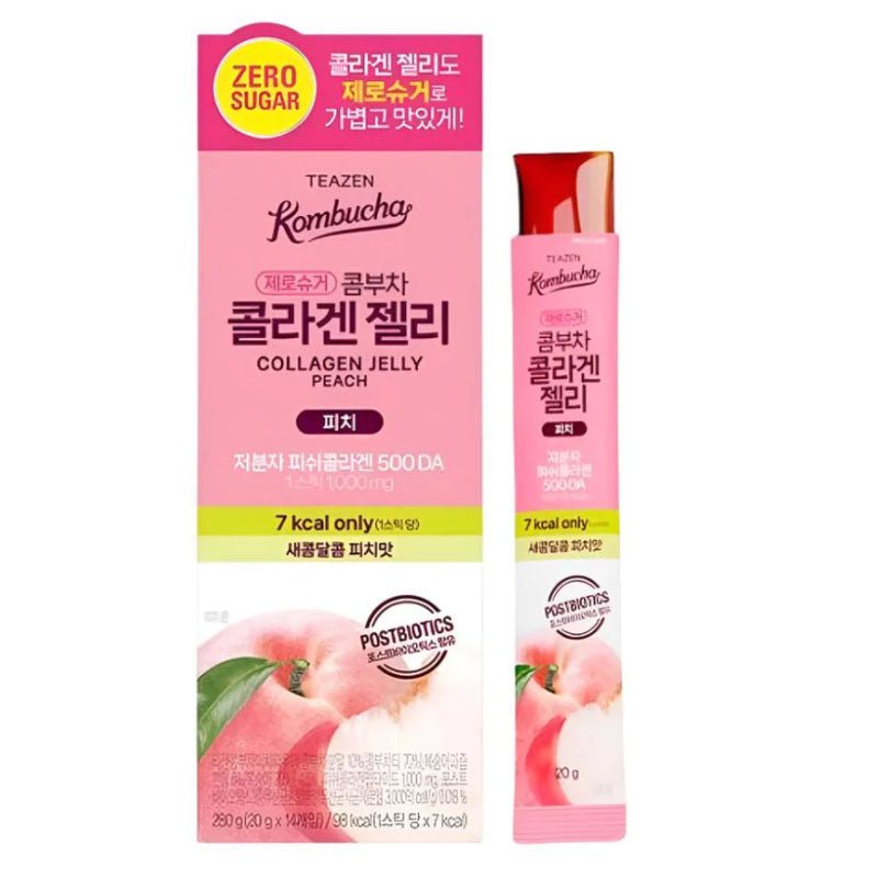 Buy Teazen Collagen Jelly Peach (20g * 14 Stick Pouches) at Lila Beauty - Korean and Japanese Beauty Skincare and Makeup Cosmetics