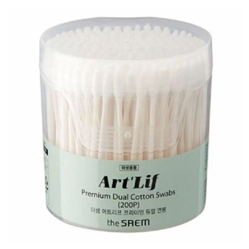 Buy The Saem Art'Lif Premium Dual Cotton Swabs (200pcs) at Lila Beauty - Korean and Japanese Beauty Skincare and Makeup Cosmetics