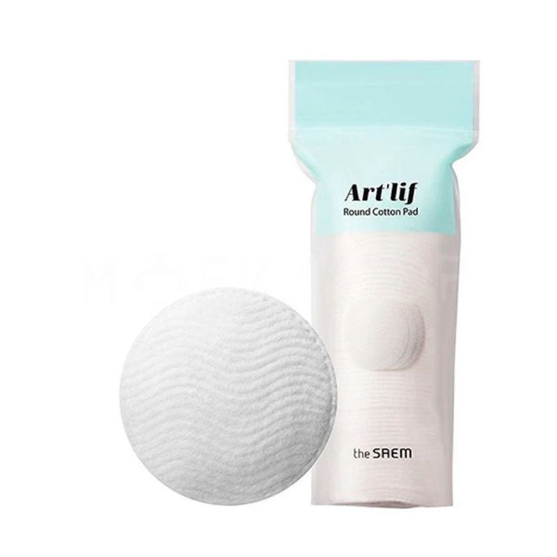 Buy The Saem Art'Lif Round Cotton Pad (80pcs) at Lila Beauty - Korean and Japanese Beauty Skincare and Makeup Cosmetics