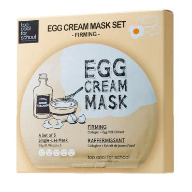 Buy Too Cool For School Egg Cream Mask Hydration Set 28g (5 Sheets) at Lila Beauty - Korean and Japanese Beauty Skincare and Makeup Cosmetics