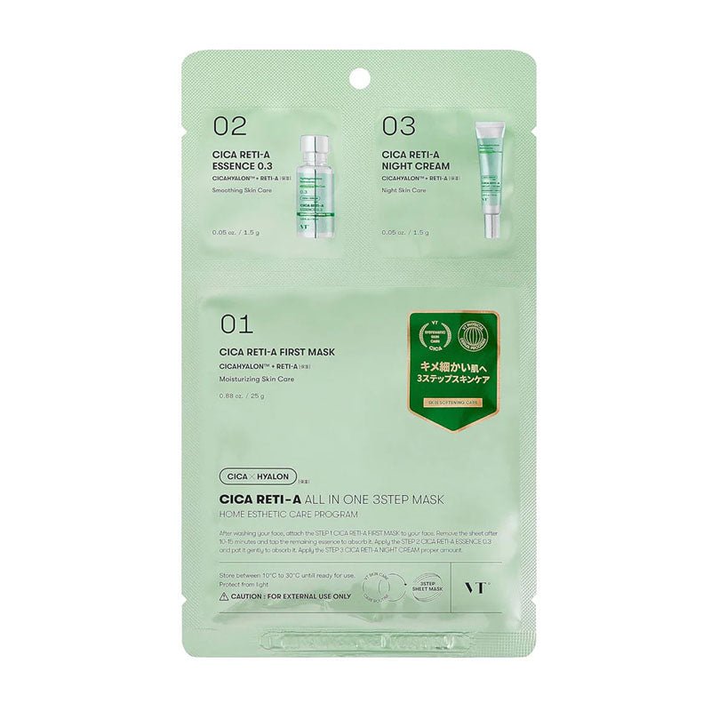 Buy VT Cosmetics Cica Reti - A All In One Mask 3 Step Mask 28g at Lila Beauty - Korean and Japanese Beauty Skincare and Makeup Cosmetics