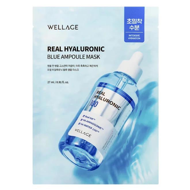 Buy Wellage Real Hyaluronic Blue Ampoule Mask 27ml at Lila Beauty - Korean and Japanese Beauty Skincare and Makeup Cosmetics