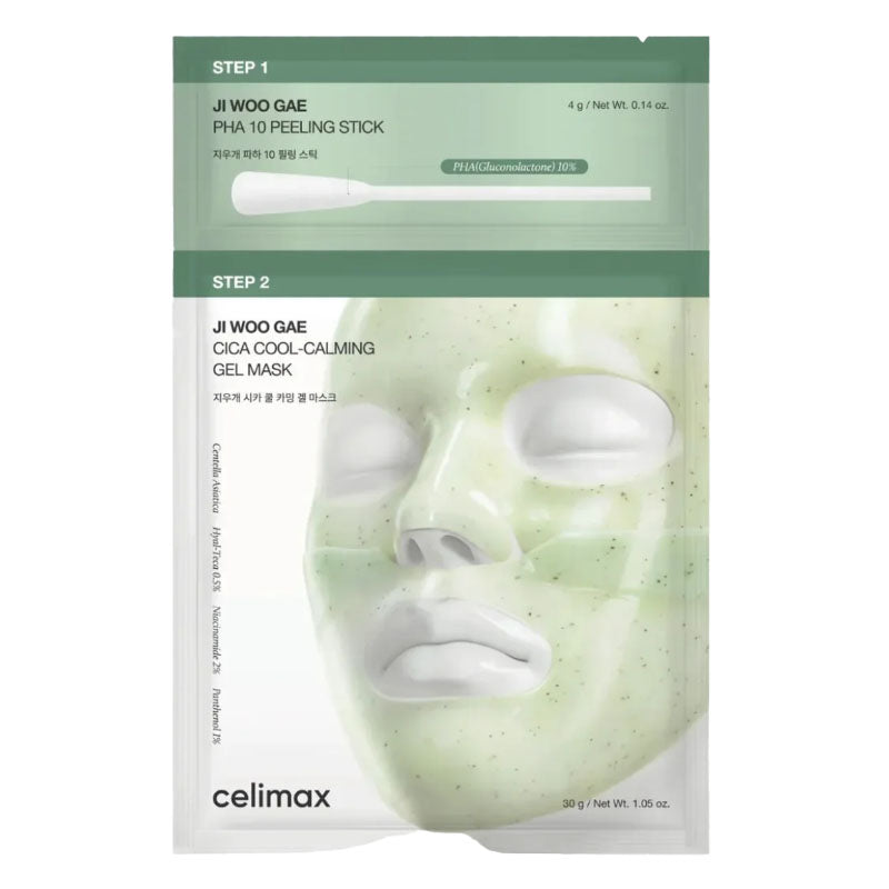 Ji Woo Gae Cica PHA Peel 2-Step Gel Mask 4g+30g (1 Sheet)