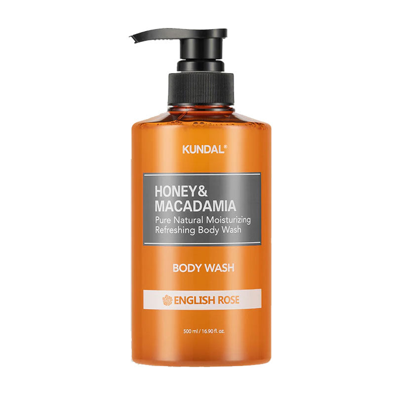 Honey & Macadamia Pure Natural Moisturizing Refreshing Body Wash 500ml (English Rose) (Flawed Packaging)