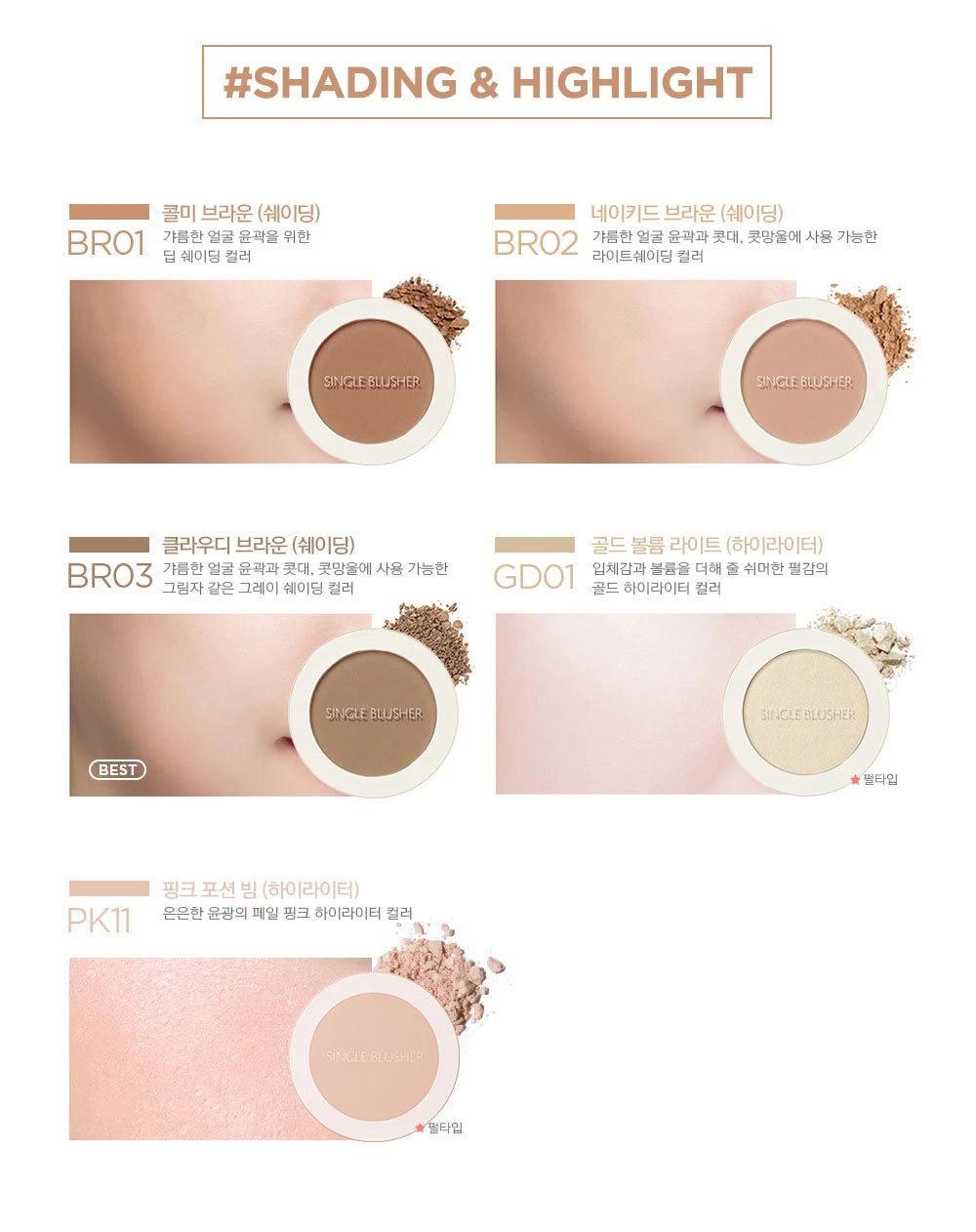 Saemmul Single Blusher 5g CR01 Naked Peach (Broken Lid)