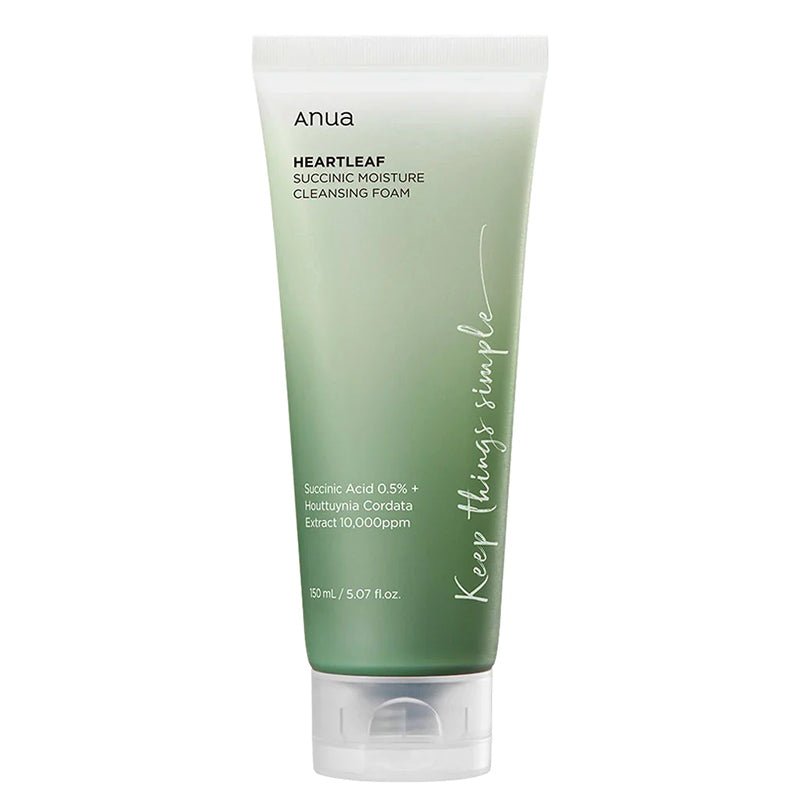 Buy Anua Heartleaf Succinic Moisture Cleansing Foam 150ml at Lila Beauty - Korean and Japanese Beauty Skincare and Makeup Cosmetics