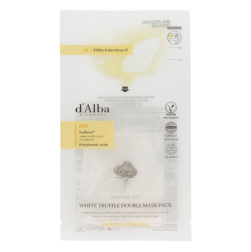 Buy d'Alba White Truffle Double Mask Pack 32.5g (Nutritive & Hydration) at Lila Beauty - Korean and Japanese Beauty Skincare and Makeup Cosmetics