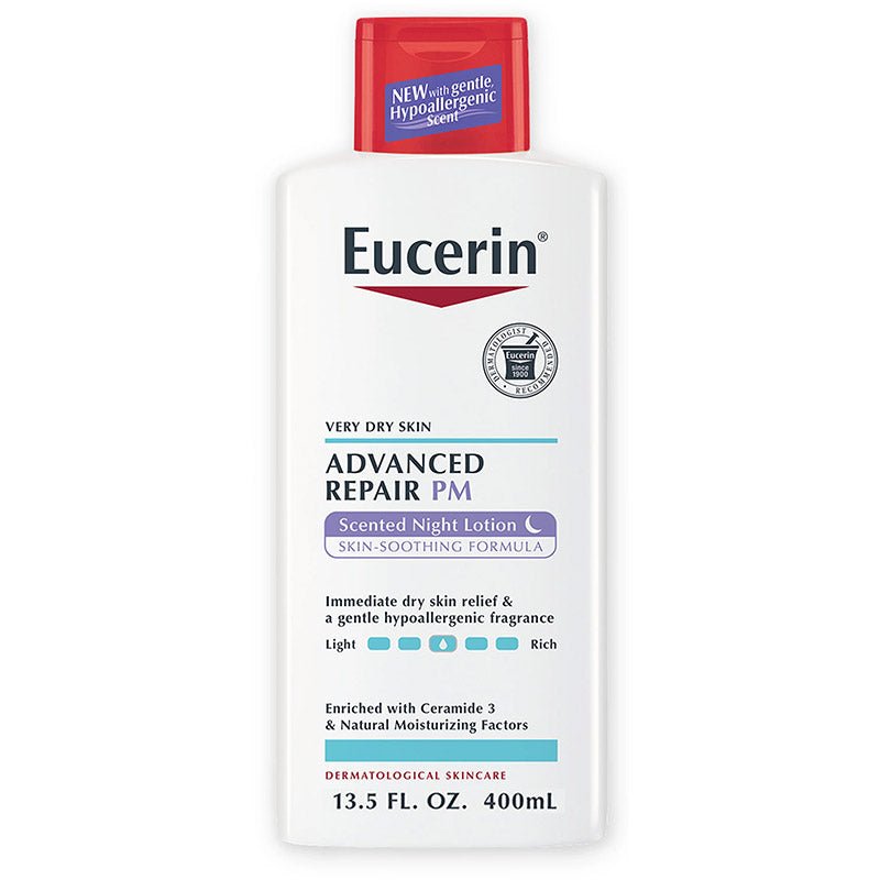 Buy Eucerin Advanced Repair PM Scented Night Lotion 400ml (13.5oz) at Lila Beauty - Korean and Japanese Beauty Skincare and Makeup Cosmetics