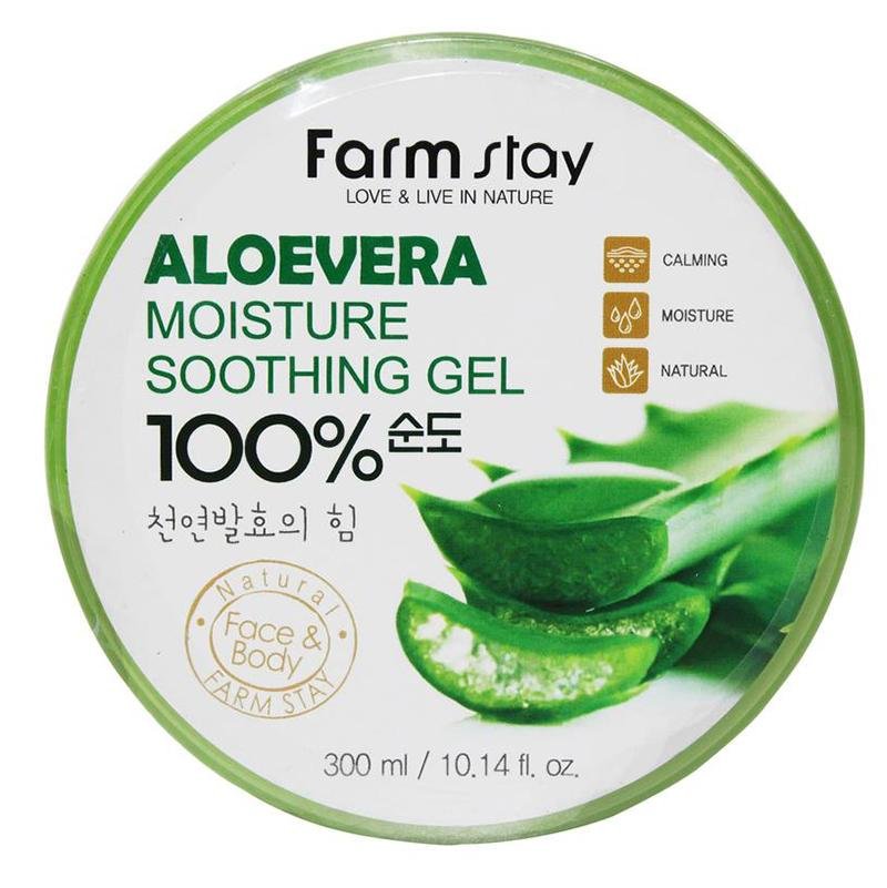 Buy Farmstay Moisture Soothing Gel Aloe Vera 100% 300ml in Australia at Lila Beauty - Korean and Japanese Beauty Skincare and Cosmetics Store
