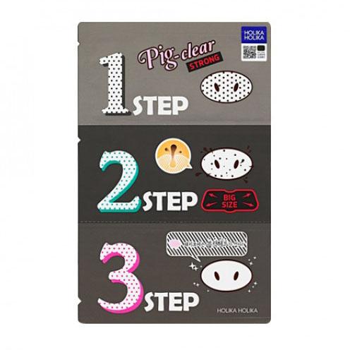 Buy Holika Holika Pig-nose Clear Black Head 3-step Kit Strong 1pc at Lila Beauty - Korean and Japanese Beauty Skincare and Makeup Cosmetics