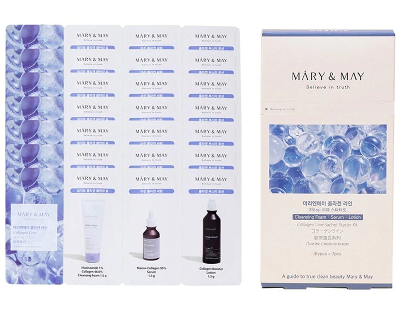 Buy Mary & May Collagen Line 3 Step Sachet Starter Kit (7pcs) at Lila Beauty - Korean and Japanese Beauty Skincare and Makeup Cosmetics
