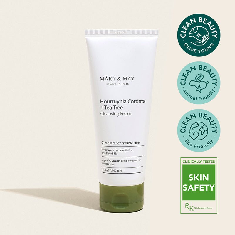 Buy Mary & May Houttuymia Cordata + Tea Tree Cleansing Foam 150ml at Lila Beauty - Korean and Japanese Beauty Skincare and Makeup Cosmetics