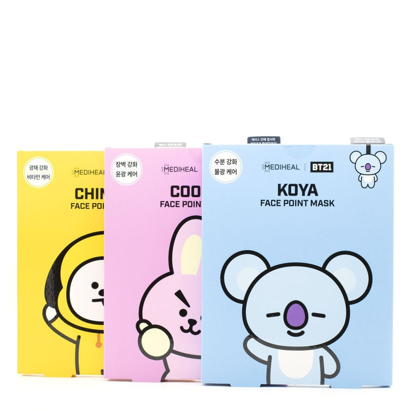 Buy Mediheal BTS BT21 Face Point Mask Set (7 Types) at Lila Beauty - Korean and Japanese Beauty Skincare and Makeup Cosmetics