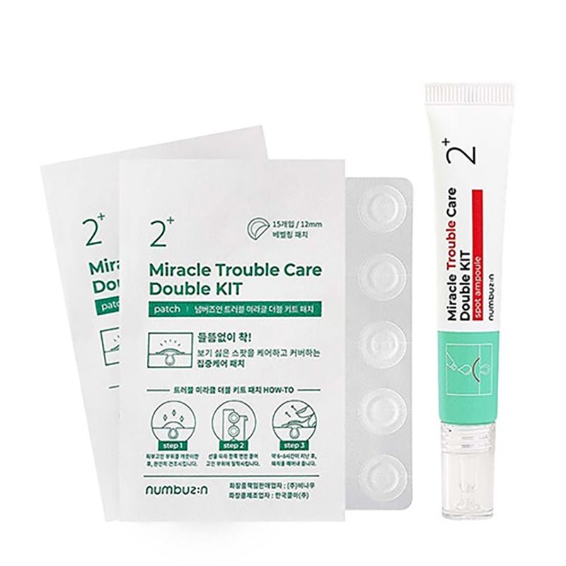 Buy Numbuzin No.2 Miracle Trouble Care Double Kit (Spot Ampoule 20ml + Patch 30ea) at Lila Beauty - Korean and Japanese Beauty Skincare and Makeup Cosmetics