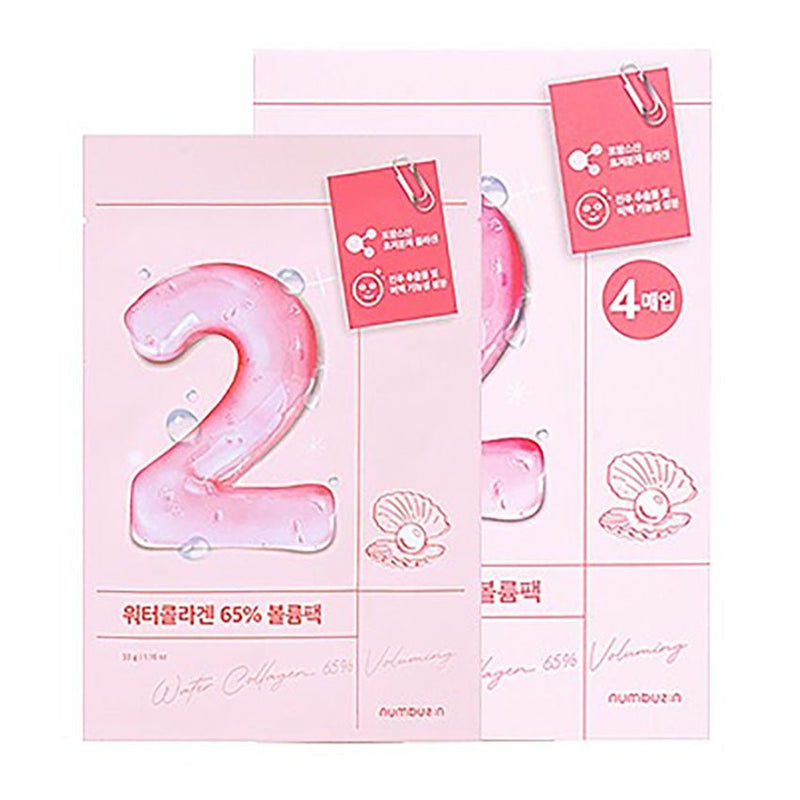 Buy Numbuzin No.2 Water Collagen 65% Voluming Sheet Mask (4ea) at Lila Beauty - Korean and Japanese Beauty Skincare and Makeup Cosmetics