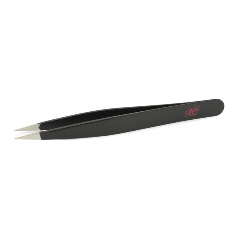 Buy Seki Edge SS-501 Black Stainless Steel Pointed Tweezer at Lila Beauty - Korean and Japanese Beauty Skincare and Makeup Cosmetics