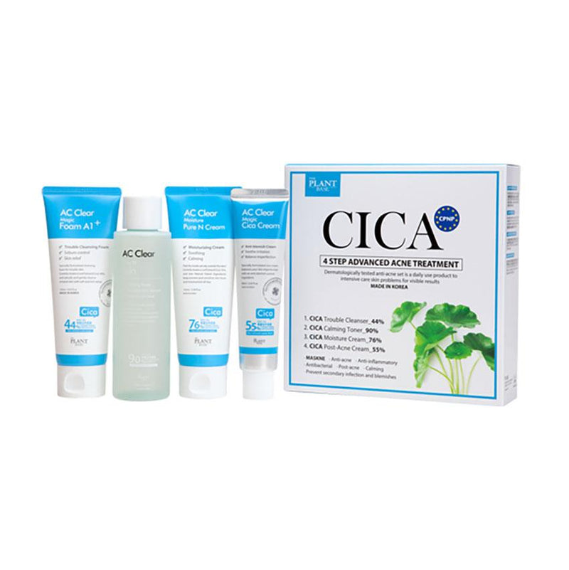 Buy The Plant Base AC Clear Cica 4 Step Advanced Acne Treatment (4 Pcs) at Lila Beauty - Korean and Japanese Beauty Skincare and Makeup Cosmetics