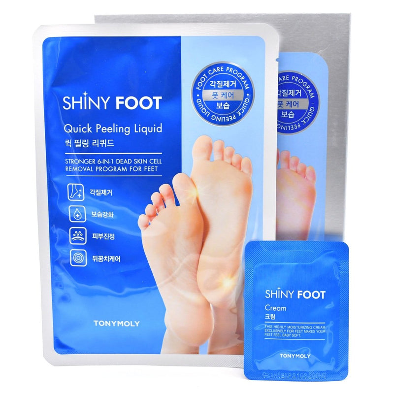 Buy Tony Moly Shiny Foot Quick Peeling Liquid 1pack (Feet mask + shiny foot cream) at Lila Beauty - Korean and Japanese Beauty Skincare and Makeup Cosmetics